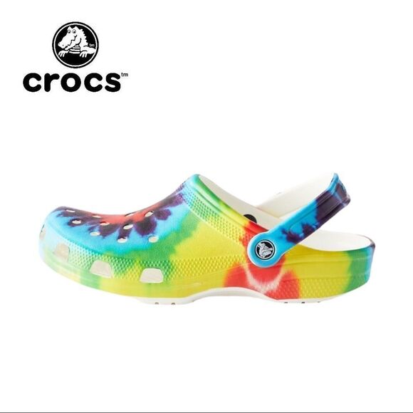 NEW Crocs Classic Tie-Dye Graphic Women's Men's Clogs 7 5 - Picture 2 of 5